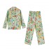 Estilo pastoral ~ Pijama casual suelto con solapa de seda islandesa de Changshun para mujer, de manga larga y pantalón suelto, ropa de casa