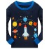 Popshion-Pijama de manga larga para niños, cohete, astronauta, estrella, universo, planeta, 2 unidades