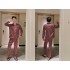 Servicio a domicilio de pijamas de pareja a rayas de seda de hielo para hombres y mujeres brutalistas
