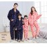 Pijama engrosado acolchado de tres capas de fresa para padres e hijos pijama casero