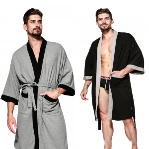 algodón pijamas con bata casual bata de baño sauna Bata de noche para hombre