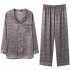 Conjuntos de pijama de seda de simulación de manga larga para jóvenes de verano conjuntos de pijamas finos de seda de hielo de verano