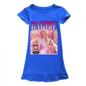 Pyjama Barbie poupée Barbie filles pyjama à manches courtes en soie glacée chemise de nuit pyjama Barbie vêtements de maison jupe