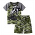 Pyjamas à manches courtes imprimés de dinosaures de dessin animé, ensemble de pyjamas de dinosaures pour enfants pour l'été