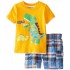 Pyjama d'été à manches courtes imprimé dinosaure pour garçons, ensemble pyjama dinosaure pour enfants