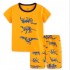 Ensemble de pyjamas à manches courtes imprimé dinosaure de dessin animé, pyjama d'été pour garçons dinosaures pour enfants