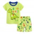 Ensemble de pyjamas à manches courtes imprimé dinosaure de dessin animé, pyjama d'été pour garçons dinosaures pour enfants