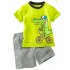 Pyjamas à manches courtes imprimés de dinosaures de dessin animé, ensemble de pyjamas de dinosaures pour enfants pour l'été