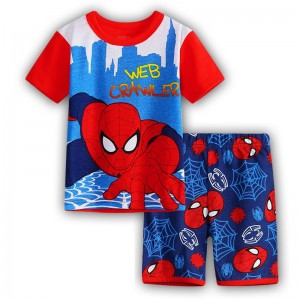 Ensemble deux pièces Short d'été à manches courtes pour garçon, pyjama Spider-man