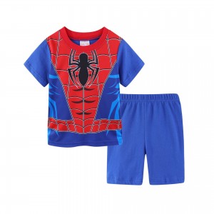 Ensemble deux pièces avec short à manches courtes, pyjama Batman pour garçon, pyjama Superman d'été, pyjama Marvel