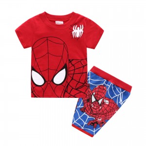 Ensemble deux pièces avec short à manches courtes, pyjama Batman pour garçon, pyjama Superman d'été