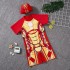 Été enfants garçons Spider-Man, Superman, Iron Man maillot de bain une pièce costume Spider-Man chapeau