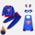 Plus velours Superman Cape vêtements Halloween Costume pour enfants ensembles deux pièces
