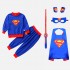 Superman Cape vêtements Halloween Costume pour enfants ensemble deux pièces