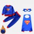 Plus velours Superman Cape vêtements Halloween Costume pour enfants ensemble deux pièces