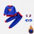 Plus velours Superman Cape vêtements Halloween Costume pour enfants ensemble deux pièces