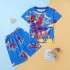 Pyjama d'été Marvel pour enfants, Short fin à manches courtes, super-héros, vêtements de maison pour garçons