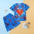 Pyjama d'été Marvel pour enfants, Short fin à manches courtes, super-héros, vêtements de maison pour garçons