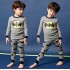 Ensemble pyjama col rond à manches longues en pur coton pour enfants, Iron Man, Spider-Man, Batman