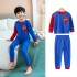 Ensemble pyjama Spider-Man à manches longues et col rond en pur coton chaud pour enfants