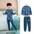 Ensemble pyjama Spider-Man à manches longues et col rond en pur coton chaud pour enfants