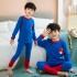 Ensemble pyjama Spider-Man à manches longues et col rond en pur coton chaud pour enfants