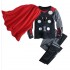Pyjama Marvel Superman pour enfants, costume Batman + cape, ensemble trois pièces pour garçons