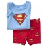 Vêtements de maison à manches courtes Captain America pour enfants, ensemble pyjama Superman pour enfants d'âge moyen