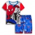Vêtements de maison Spider-Man à manches courtes pour enfants, ensemble pyjama Marvel pour enfants d'âge moyen