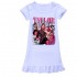 Taylor Swift 100-160 Pyjama à manches courtes en soie glacée pour fille, chemise de nuit Taylor Swift Homewear jupe