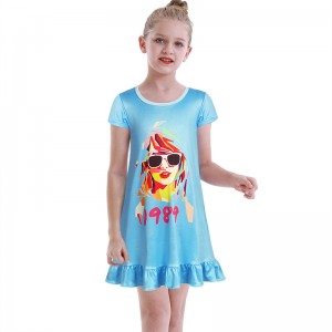 Chemise de nuit pour filles, superstar internationale chanteuse Taylor Swift jupe de maison pour enfants, pyjama Taylor Swift