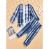 Conjunto de pantalones de manga de pijama de varios colores con tinte de corbata para niños pequeños