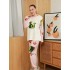 Conjuntos de pijama de franela con bordado de dinosaurio con parches cómodos para mujer