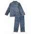 Conjunto de pijama informal con estampado de copos de nieve azul navideño para hombre