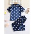 Conjunto de pijamas de manga corta para niñas, 2 uds., patrón de conejo de dibujos animados