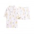 Pantalones cortos de manga corta de algodón fino Conjunto de dos piezas Pijama de camisa de mujer para el verano