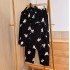 Conjunto de pijama de pareja brutalista de manga larga con patrón de cachorro de algodón puro