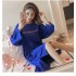 Vestido de noche de invierno de algodón para mujeres Pijama de manga larga estampado