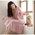 Coreano damas floral arco camisón de algodón con cuello en v de gran tamaño verano dulce estudiante hogar falda al por mayor y al por menor