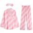 Pijama de seda para el hogar a rayas rosadas para damas