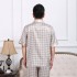 Conjuntos de pijama de seda helada de manga corta para hombres Conjunto de ropa de dormir de dos piezas de mediana edad y ancianos de gran tamaño
